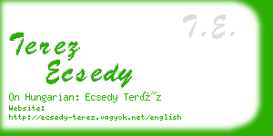 terez ecsedy business card